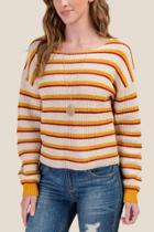 Francesca's Alayna Striped Sweater - Sunshine