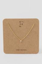 Francesca's F Initial Pendant Necklace - Crystal