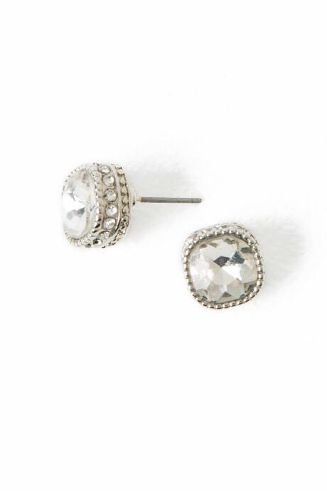 Francesca's Joana 2k Chain Trim Stud - Crystal