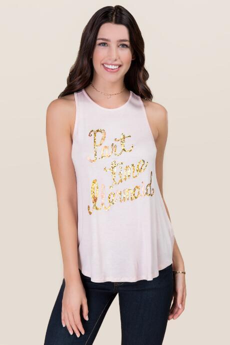 Alya Part Time Mermaid Graphic Tank - Blush