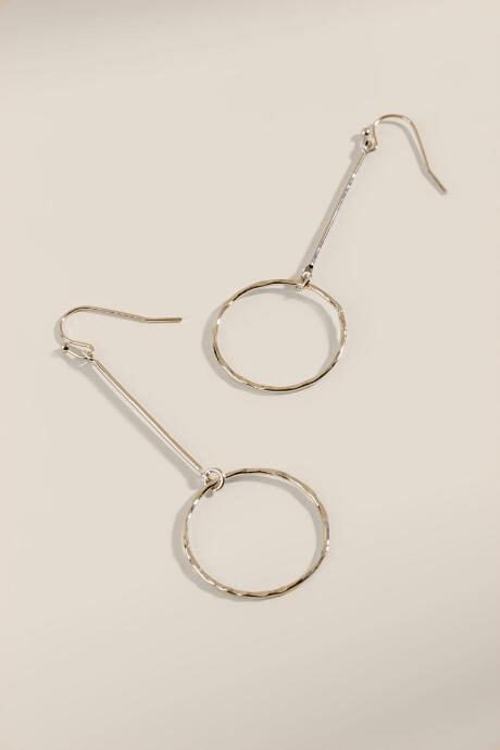 Francesca's Mina Geo Circle Linear Earrings - Silver
