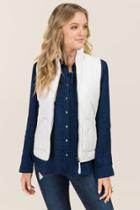Mi Ami Amabella Quilted Side Zip Puffer Vest - Ivory