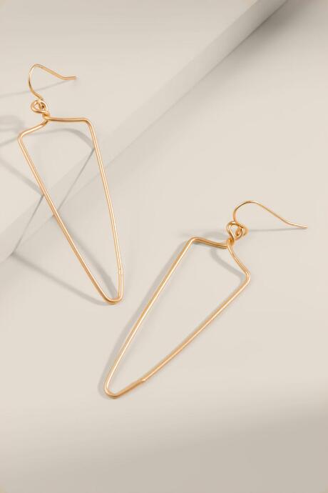Francesca's Adeline Open Metal Drop Earrings - Gold