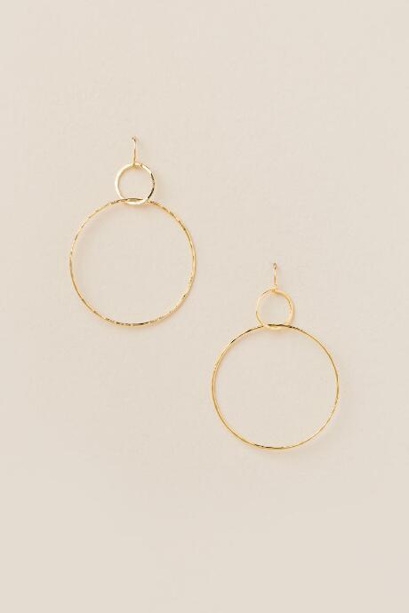 Francesca's Nancy Double Circle Drop Earring - Gold