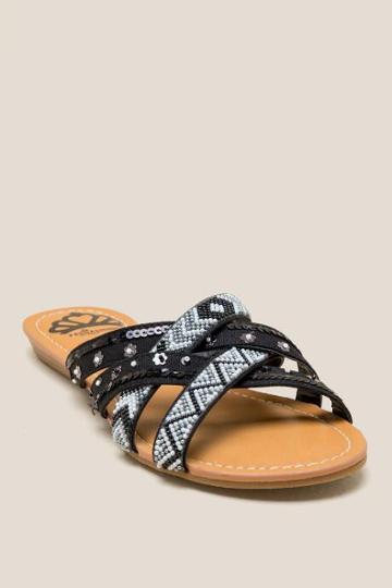 Francesca Inchess Gretta Multi Strap Slide - Black