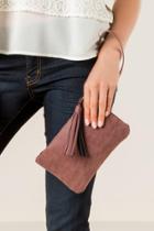 Francesca's Victoria Tech Charger Clutch - Burgundy