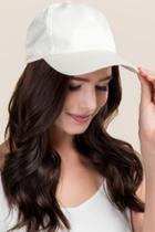 Francesca's Melanie Satin Baseball Cap - Cream