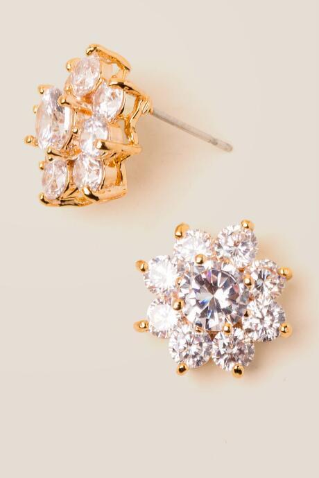 Francesca's Marnie Flower Stud Earring - Crystal