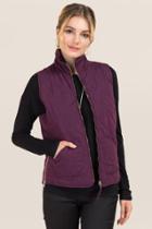 Mi Ami Amabella Quilted Side Zip Puffer Vest - Purple