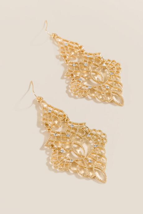Francesca's Clara Filigree Statement Earrings - Gold