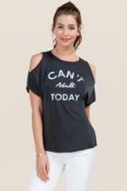 Ayla Can't Adult Today Cupro Graphic Tee - Black
