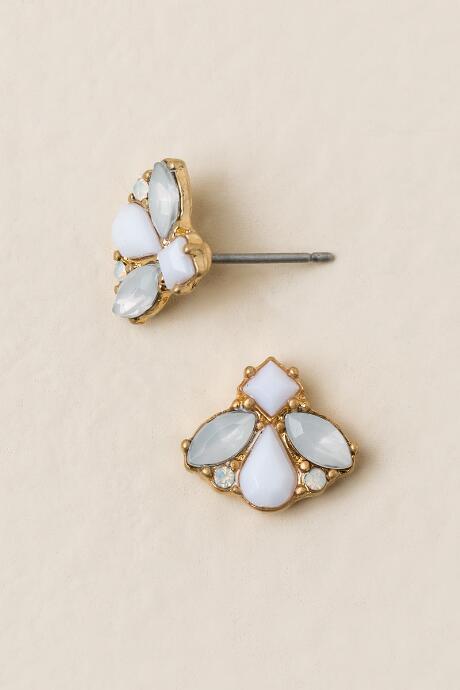 Francesca's Viole Cluster Stud Earring - White
