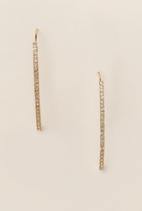 Francesca's Kamryn Pav Linear Hook Earring - Crystal
