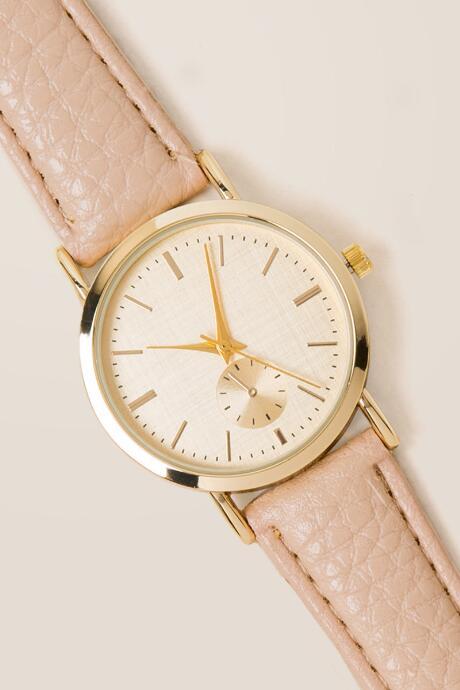 Francesca's Gabriela Classic Watch - Cream