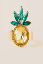 Francesca's Faceted Glass Pineapple Ring - Yellow