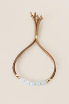 Francesca's Harper Suede Bead Pull Tie Bracelet - Iridescent