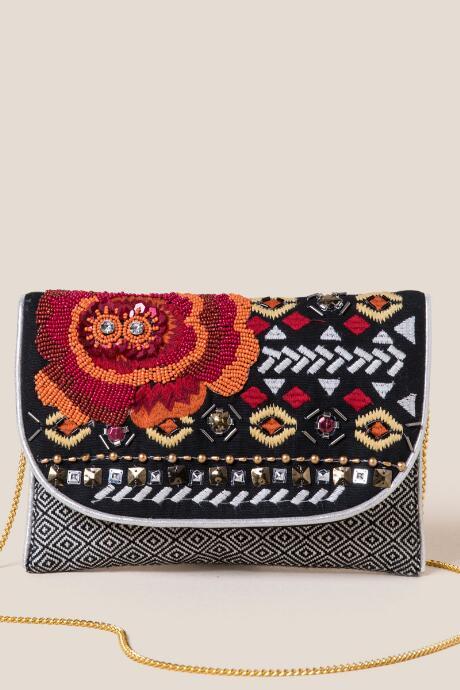 Francesca's Skylar Floral Clutch - Rust