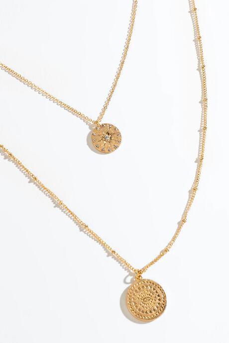 Francesca's Nanette Layered Compass Necklace - Gold
