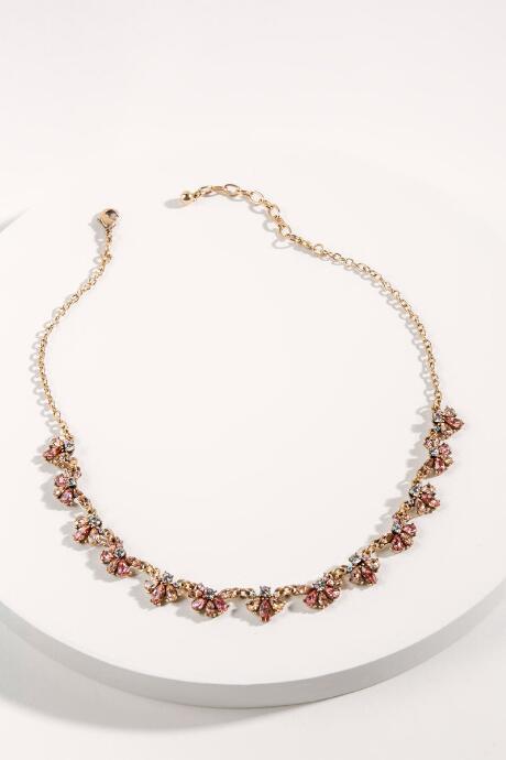 Francesca's Demi Cluster Statement Necklace - Mauve