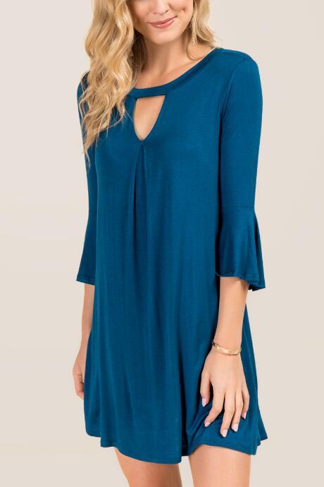 Alya Penelope Gigi Pleat Front Knit Dress - Peacock