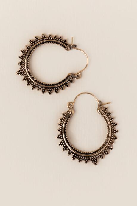 Francesca's Melinda Burst Hoop Earring - Bronze