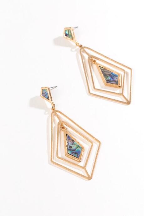 Francesca's Adrienne Geo Teardrop Earrings - Gold