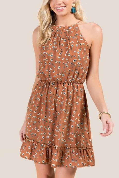 Francesca Inchess Xena High Neck Dress - Amber