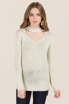 Mi Ami Isabel Gigi Step Hem Pullover - Taupe