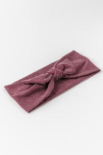 Boho Bandeau In Burgundy With Stripes - Burgundy