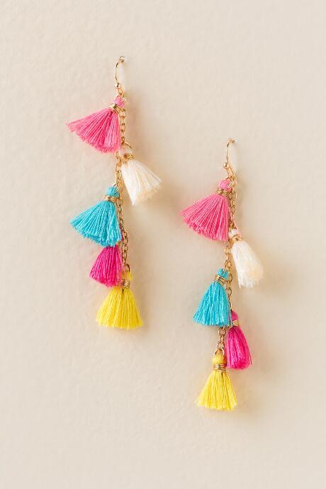 Francesca's Sierra Tassel Chain Linear Earring - Multi