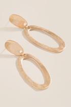 Francesca's Sonya Open Oval Drop Earrings - Gold