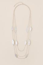 Francesca's Maggie Worn Metal Layer Necklace - Silver