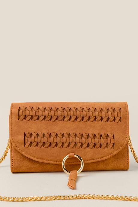 Francesca's Carys Whipstitch Wallet Crossbody - Cognac