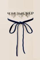 Francesca's Zoe Crystal Wrap Choker In Navy - Navy