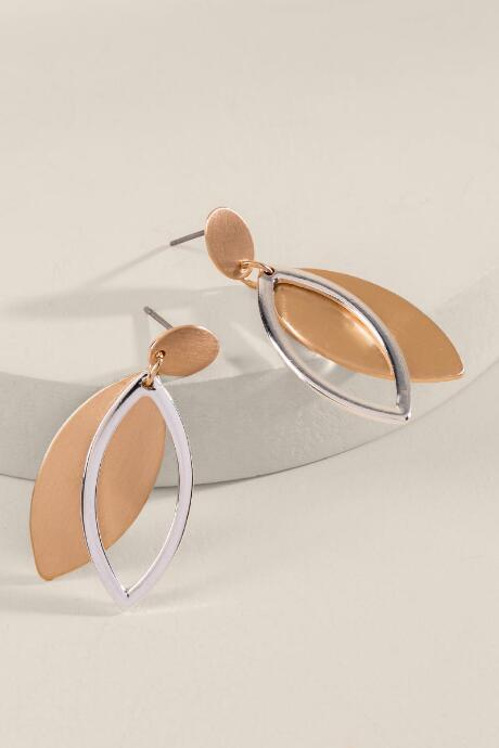 Francesca's Ava Marquis Drop Earrings - Mixed Plating