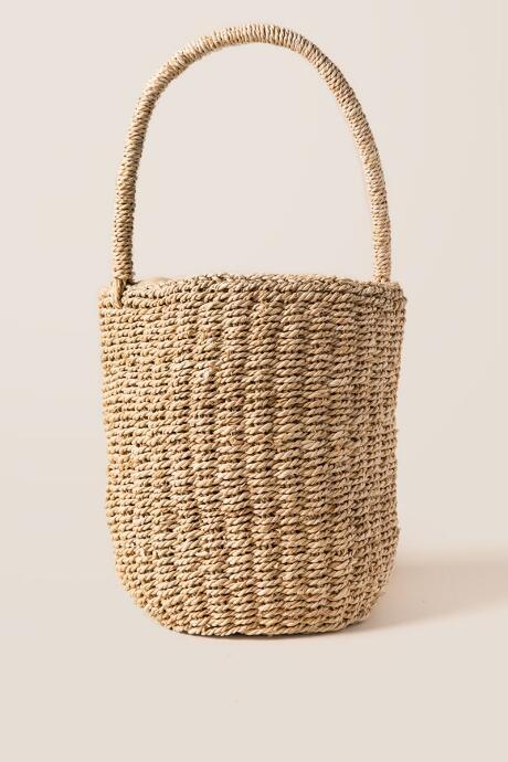 Francescas Aurora Straw Basket Tote - Natural