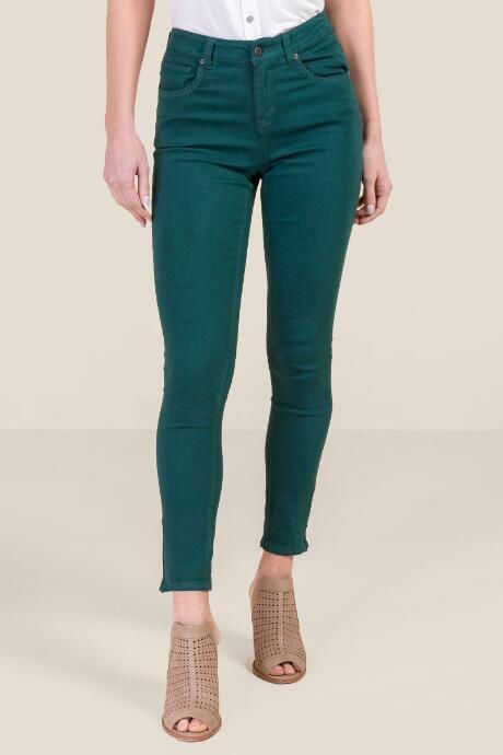 Harper Mid Rise Zipper Ankle Rose Jeans - Forest