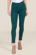 Harper Mid Rise Zipper Ankle Rose Jeans - Forest