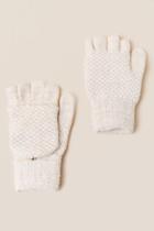 Francesca's Cadence Lurex Flip Top Gloves - Ivory
