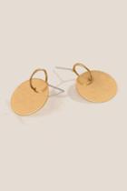 Francesca's Beth Brushed Coin Earrings - Gold