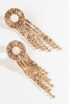 Francesca's Marley Baguette Circle Statement Earrings - Champagne