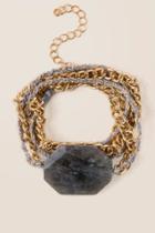 Francesca's Jensen Stone Chain Wrap Bracelet - Gray