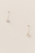 Francesca's Lizbeth Cubic Zirconia Hook Drop Earring - Crystal