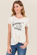 Alya Sorry For What I Said Graphic Tee - Heather Oat