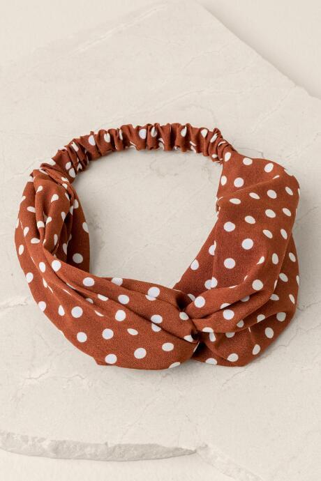 Francesca's Karolina Dot Turban In Tort - Tortoise