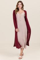 Francesca's Olivia Knit Duster - Wine