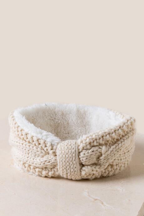 Francesca Inchess Winnie Sherpa Cable Knit Earband - Ivory