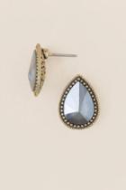 Francesca's Toula Facet Teardrop Earring - Gray