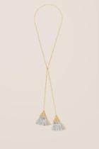 Francesca Inchess Tegan Fringe Wrap Necklace In Gray - Gray