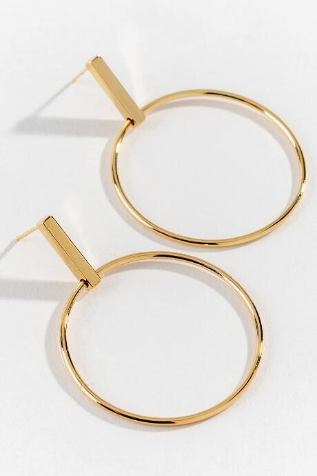 Francesca's Noel Geo Circle Drop Earrings - Gold